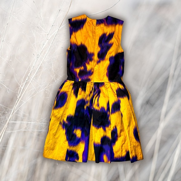 NWT Jason Wu Collection Ochre Yellow Floral Print Sateen Sleeveless Dress Size 6 - Picture 14 of 16